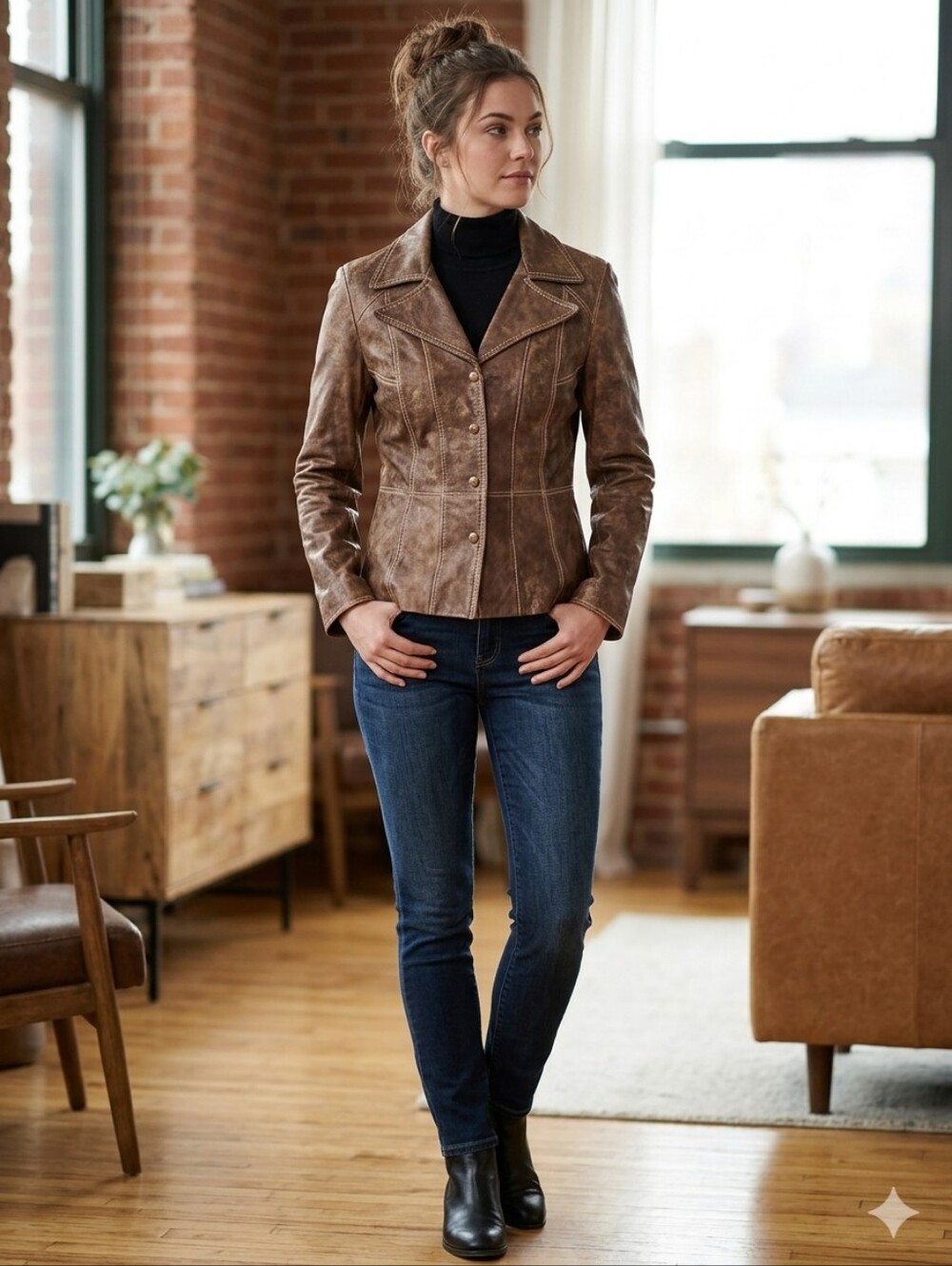 Women's Brown Leather Jacket